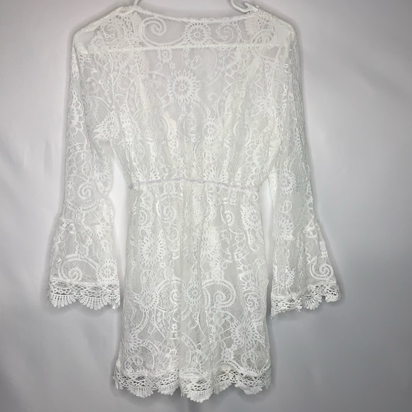 Floral Lace Hollow Crochet swimsuit cover-up - Picture 11 of 11